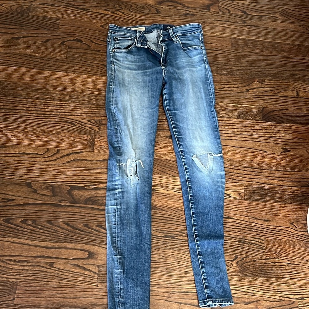 AG Adriano Goldshmied Farrah Skinny Distressed 28R